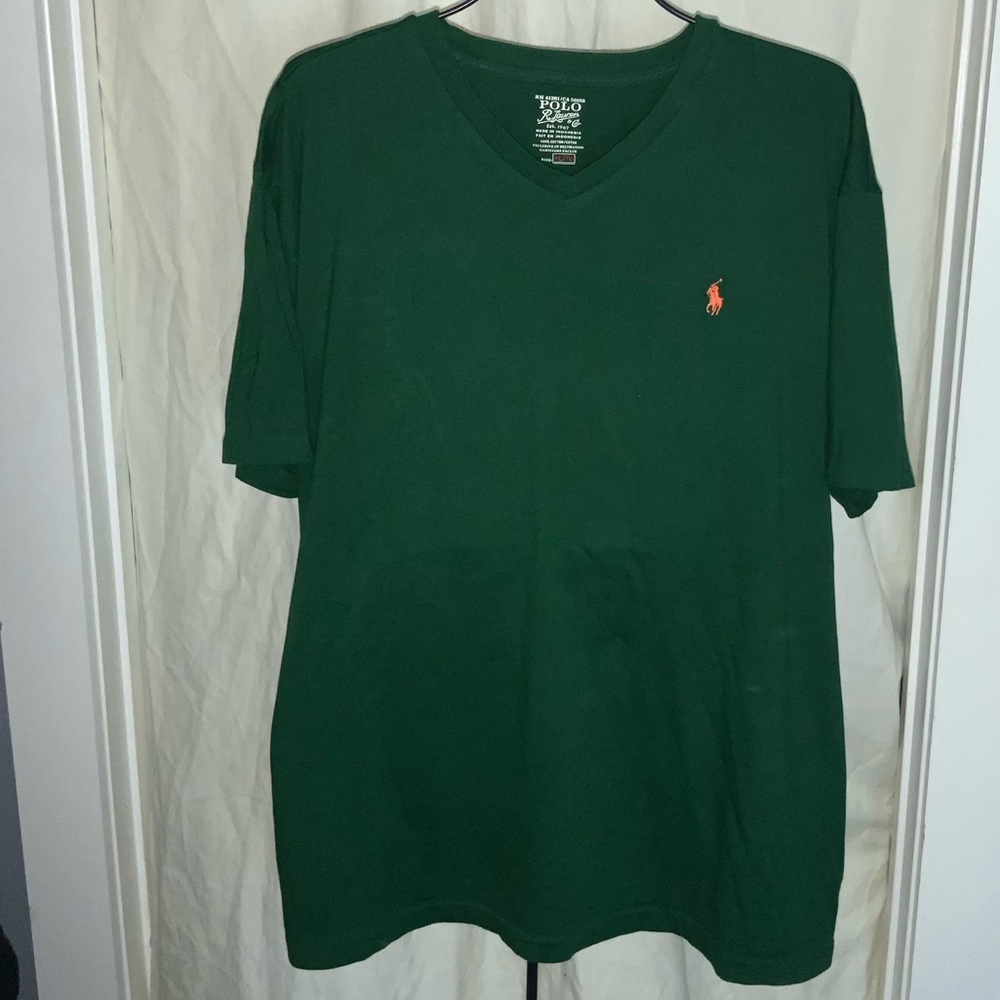 Men’s Green Polo by Ralph Lauren V-Neck Tee